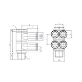 Push to Connect Double Branch Banjo 6mm Tube x 1/4" BSPT (R) Male