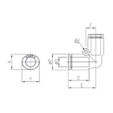 Push to Connect Elbow Union 1/4" Tube x 1/4" Tube