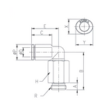Union Long Elbow Fitting 8mm Tube x 1/4" BSPP (G) Male