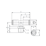 Push to Connect Branch Tee 1/4" Tube x 3/8" NPT