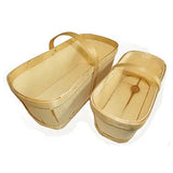 Panier rectangulaire en bois avec anse