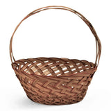 Panier rond pour fruits en osier – Avec anse, format 11" x 4"