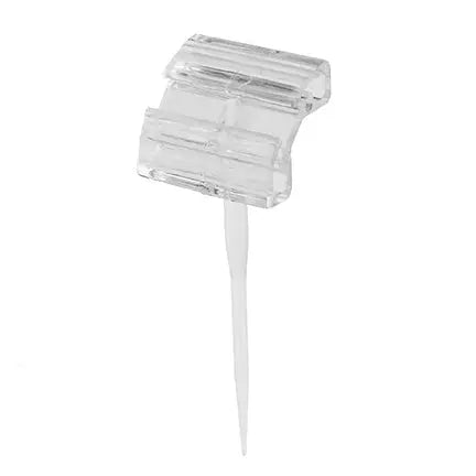 Porte-carte en plastique clair sur pic avec inclinaison