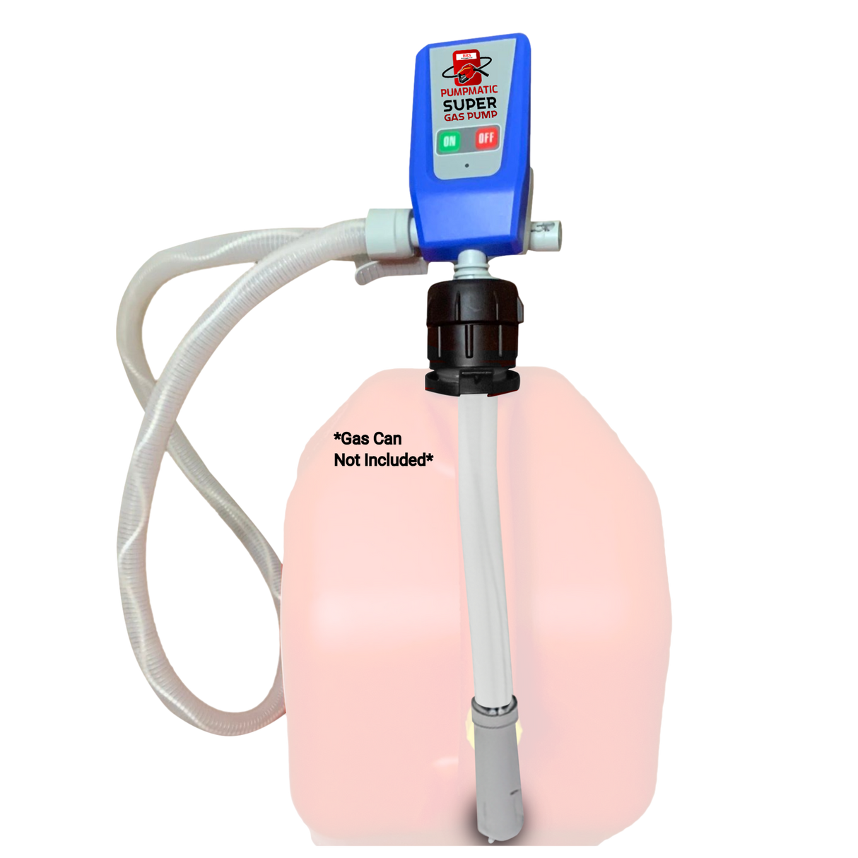 PumpMatic Super Gas Pump Fuel Transfer Pump for Gas, Diesel, Kerosene + 3 Power Sources w/ 4.25 Ft Hose