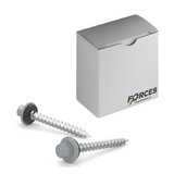 #9 x 1-1/2" Metal Roofing Screw Hex Head W/ Washer Type A Point - Steel Regent Grey