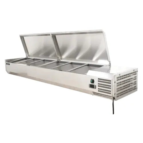 Rail à garnitures réfrigéré avec couvercle inox – 46″ ou 78″ – Sur commande
