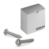 #8 x 1/2" Metal Screw Slotted Hex Washer Head Hex Drive Type A Point - Stainless Steel 18-8