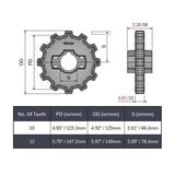 Split Drive Conveyor Sprocket (Molded) Series 882 (Bevel/TAB) - 1-7/16" Bore