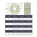 Split Drive Conveyor Sprocket (Machined) Series 821 - 1-1/4" Bore