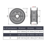 Split Idler Conveyor Wheel (Molded) Series 815/820 - 1-7/16" Bore