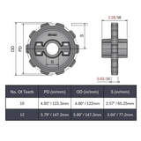 Split Idler Conveyor Sprocket (Molded) Series 880 (Bevel/TAB) - 1" Bore