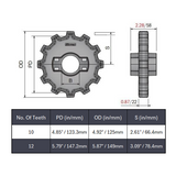 Split Idler Conveyor Sprocket (Molded) Series 882 (Bevel/TAB) - 1-7/16" Bore