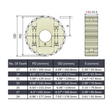 Split Idler Conveyor Sprocket (Machined) Series 815 - 1" Bore