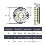 Split Conveyor Sprocket With Guides (Machined) Series 820 - 1-1/4" Bore