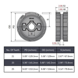 Split Drive Conveyor Sprocket (Molded) Series 820 - 1-7/16" Bore