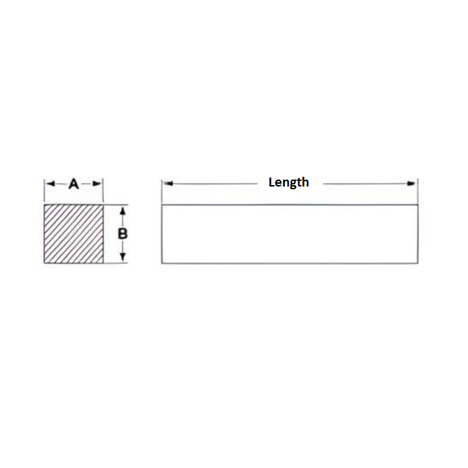 Square Keystock Oversized - Zinc Plated Carbon Steel