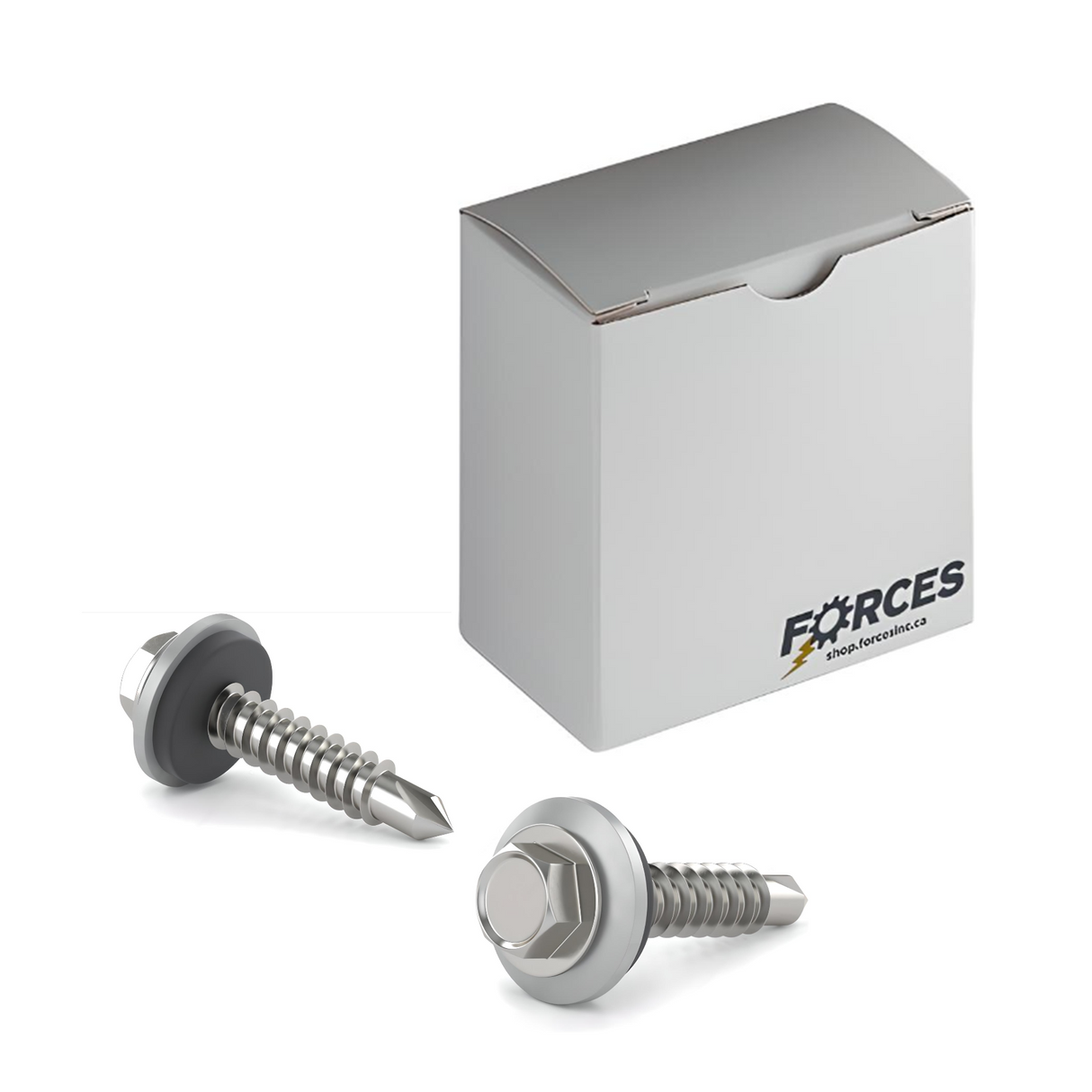 #14 x 2" Metal Roofing Screw Hex Head W/ Washer Self-Drilling TEK #3 Point - Stainless Steel 410H