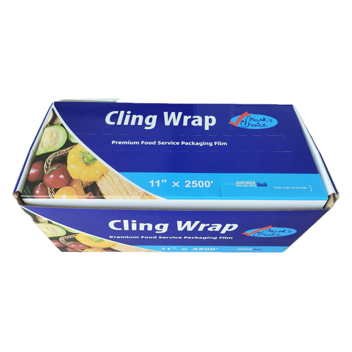 11" x 2500 ft Professional Food Wrap Film with Integrated Slide Cutter