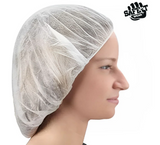 Safe-T Wear Non-Pleated white Bouffant Caps - HT24
