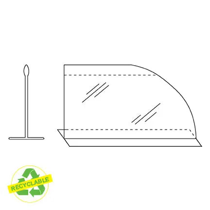 Séparateur transparent recyclable 3" x 30" – Bout arrondi