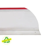 Séparateur transparent et rouge recyclable 3" x 30" – Bout arrondi