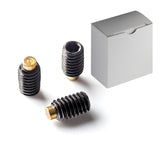 Brass Tip Set Screw M12-1.75 x 20mm Black Oxide Steel