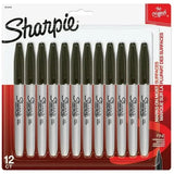 Sharpie Fine Point Permanent Markers, Black (12-Count Box)