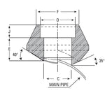 2-1/2" Sockolet (Socketweld Outlet) #3000 - SS 304/304L