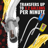 Gas Can PumpMatic Super Gas Pump + Jerry Can Combo Kit - Transfer Gas, Diesel, Kerosene, etc. + 3 Power Sources w/ 4.25ft Hose