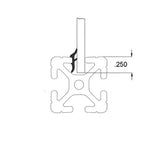 Joint en caoutchouc à fente en T série 10 pour panneau de 3/16" - Longueur 1 pied