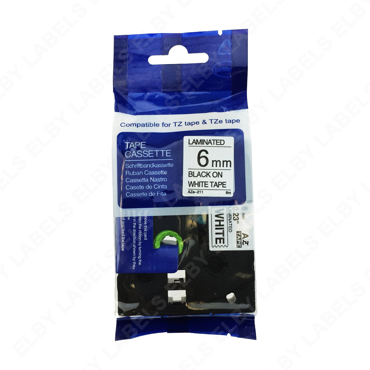 Ruban compatible TZe211 Brother® P-Touch (noir sur blanc)