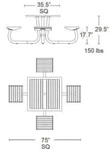 Table en grappe carrée Marco 36″