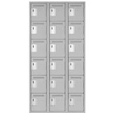 Clean Line™ Lockerettes, 6 -tier, Bank of 3, 36" x 18" x 72", Steel, Grey, Rivet (Assembled)