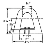 Extruded Rubber Dock Fenders, Rubber, 4-1/2" W x 12" L x 3-3/4" D