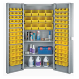 Deep Door Combination Bin Cabinets, 38" W x 24" D x 72" H, Grey