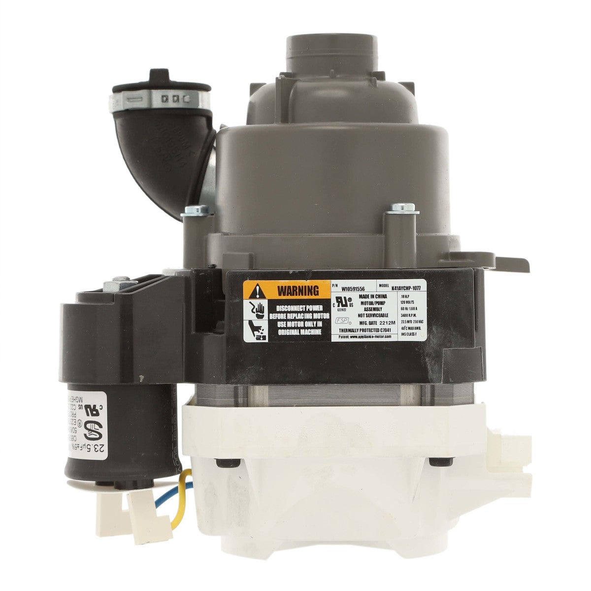 Whirlpool Dishwasher Pump Motor Assembly W10815709