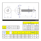 #12 x 2-1/2" Metal Screw Wafer Head Square Drive #3 Self-Drilling Point - Zinc