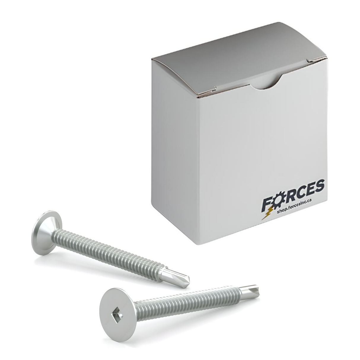 #12 x 1-1/4" Metal Screw Wafer Head Square Drive #3 Self-Drilling Point - Zinc