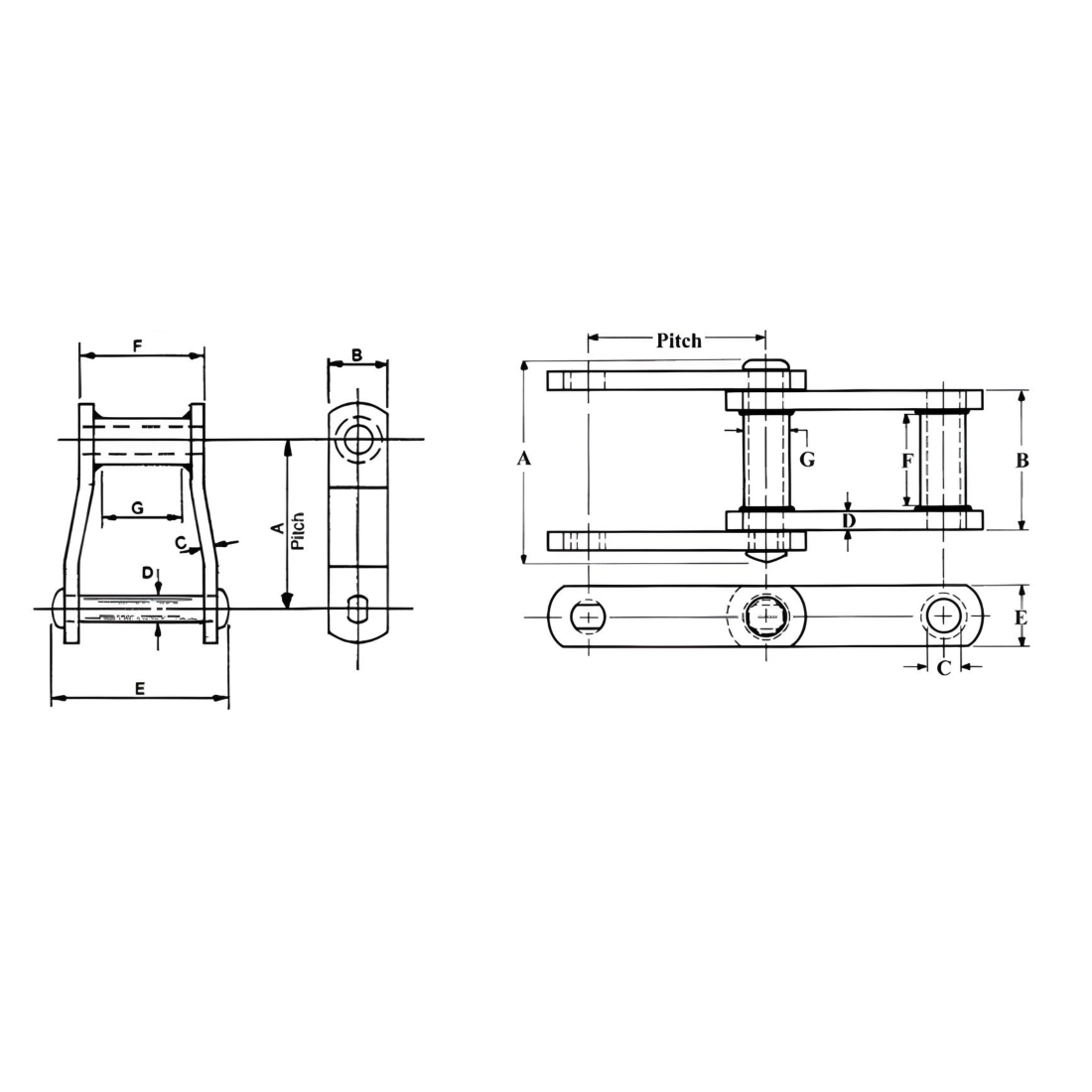 WH78 Welded Steel Conveyor Chain - 10ft
