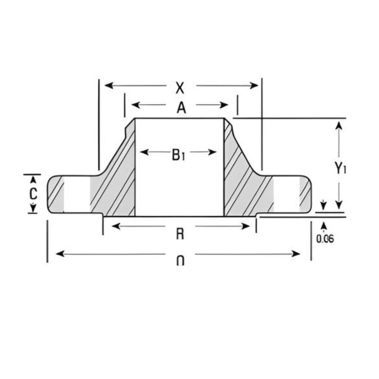 Weld Neck Flange Sch XXS Class #300 - SS 304/304L