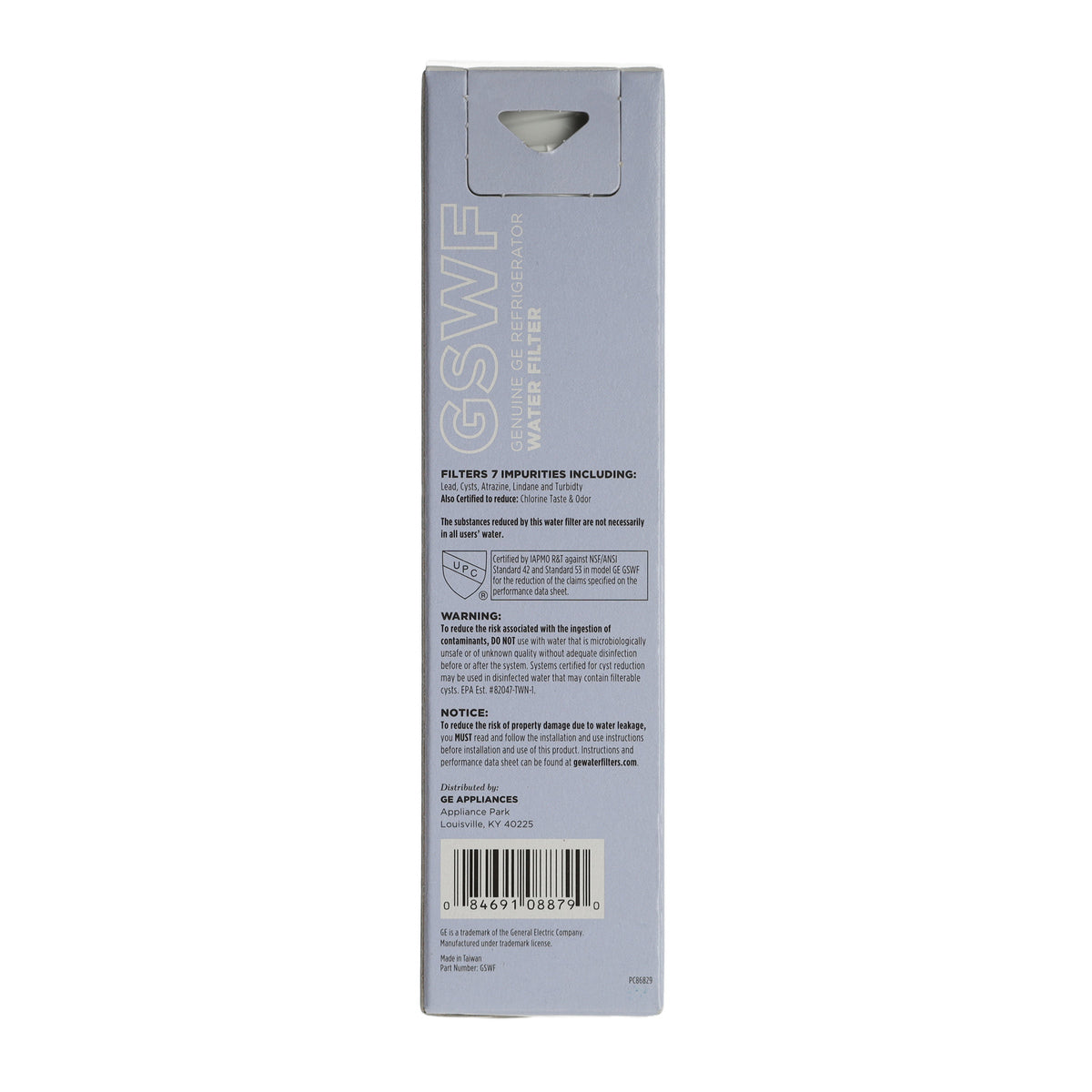 GSWF GE SmartWater Fridge Filter, Part#: WG03F00675