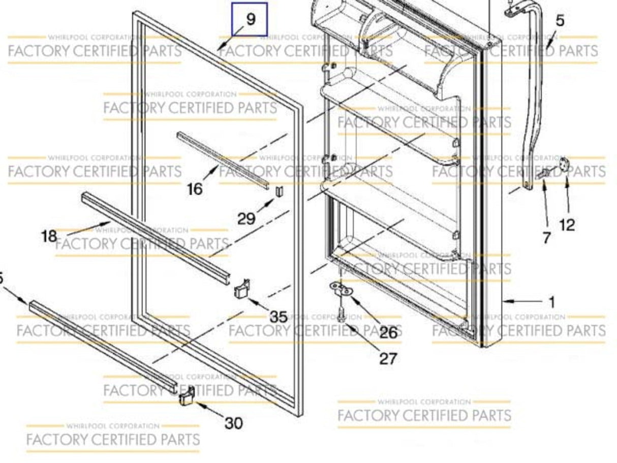Whirlpool Refrigerator Gasket Part WP2319265T