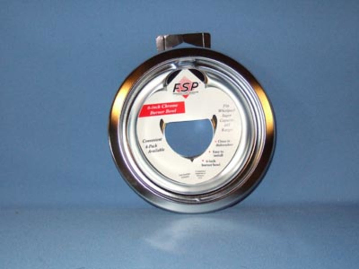 Whirlpool WPW10196406 6" Chrome Stove Drip Bowl - Oven Range Part