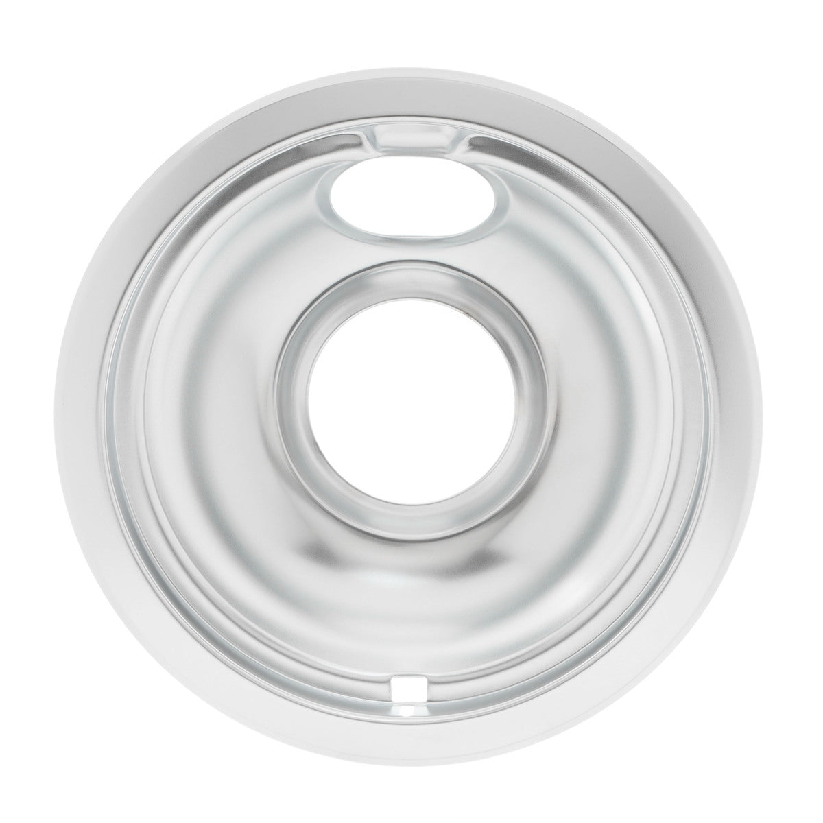 6" Chrome Stove Drip Bowl W10196406RW for Whirlpool/KitchenAid/Admiral