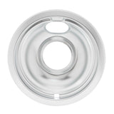 6" Chrome Stove Drip Bowl W10196406RW for Whirlpool/KitchenAid/Admiral