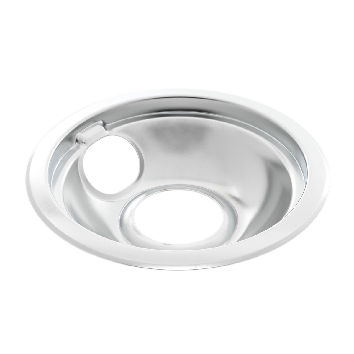 6" Chrome Stove Drip Bowl W10196406RW for Whirlpool/KitchenAid/Admiral