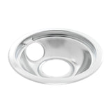 6" Chrome Stove Drip Bowl W10196406RW for Whirlpool/KitchenAid/Admiral