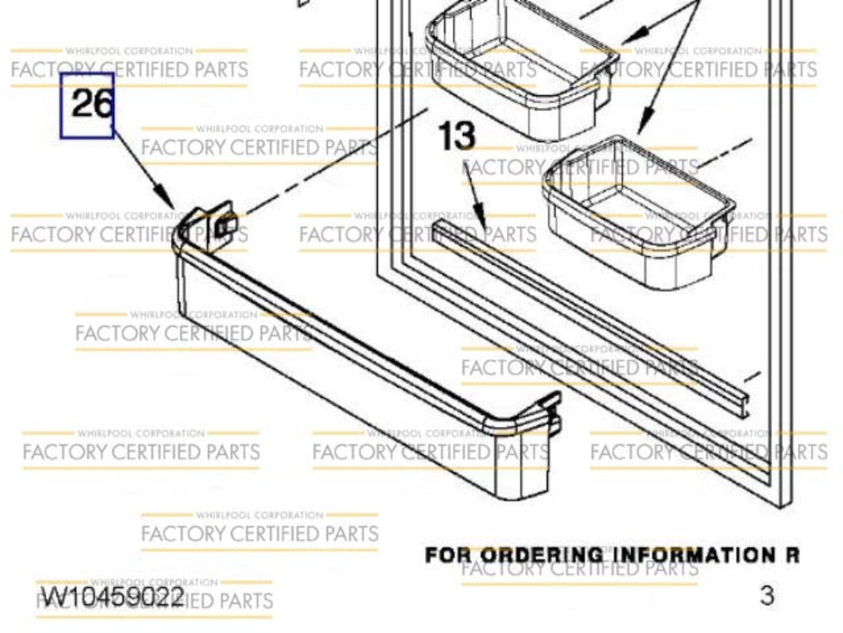 Whirlpool WPW10468559 Clear Fridge Door Shelf Trim