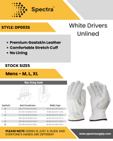 White Drivers Unlined