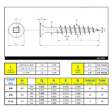 #8 x 4" Flooring Screws Yellow Zinc